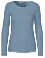 Dames T-shirt Neutral Long Sleeve Dusty Indigo